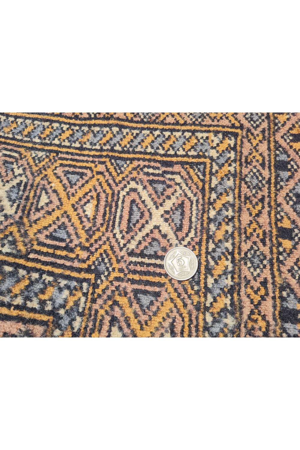 Amazing Hand Knotted Vintage Pakistani Bokhara Jhaldar Wool Area Rug 5.2 x 3.3 Ft