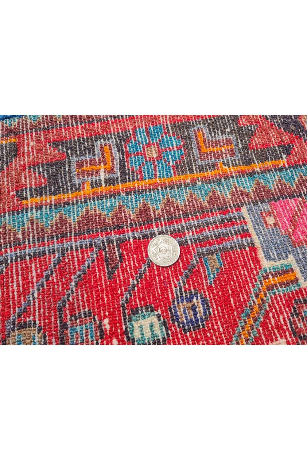Amazing Hand Knotted Vintage Hamadan Wool Area Rug 5.0 x 3.6 Ft