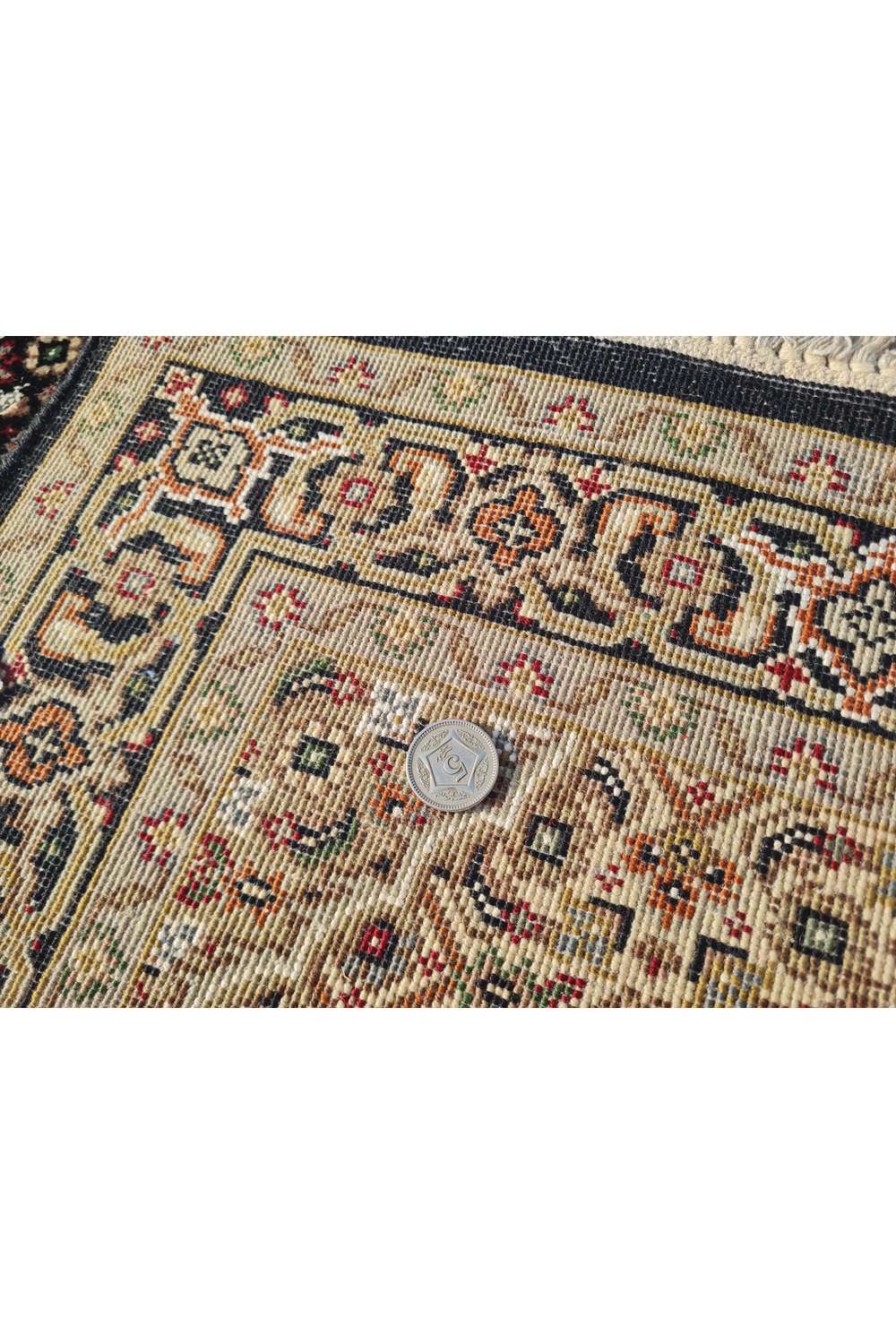 Amazing Hand Knotted Vintage Persian Tabriz Wool Area Rug 4.7 x 2.5 Ft