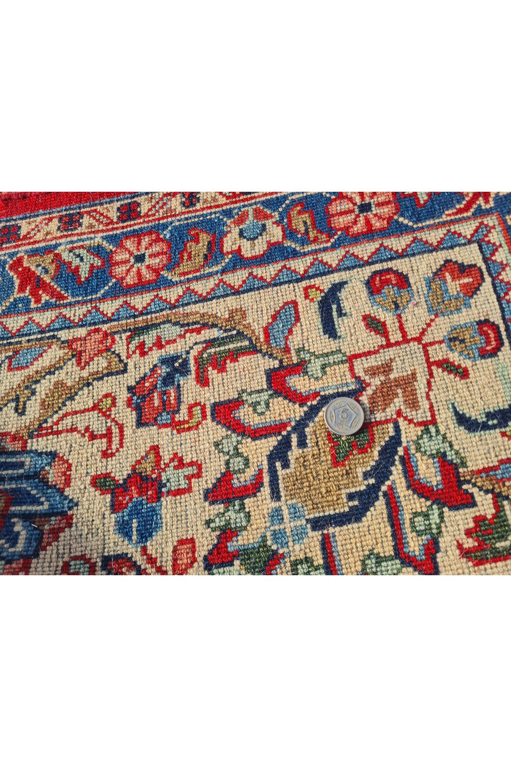 Authentic Hand Knotted Vintage Qashoun Wool Area Rug 12.2 x 8.11 Ft