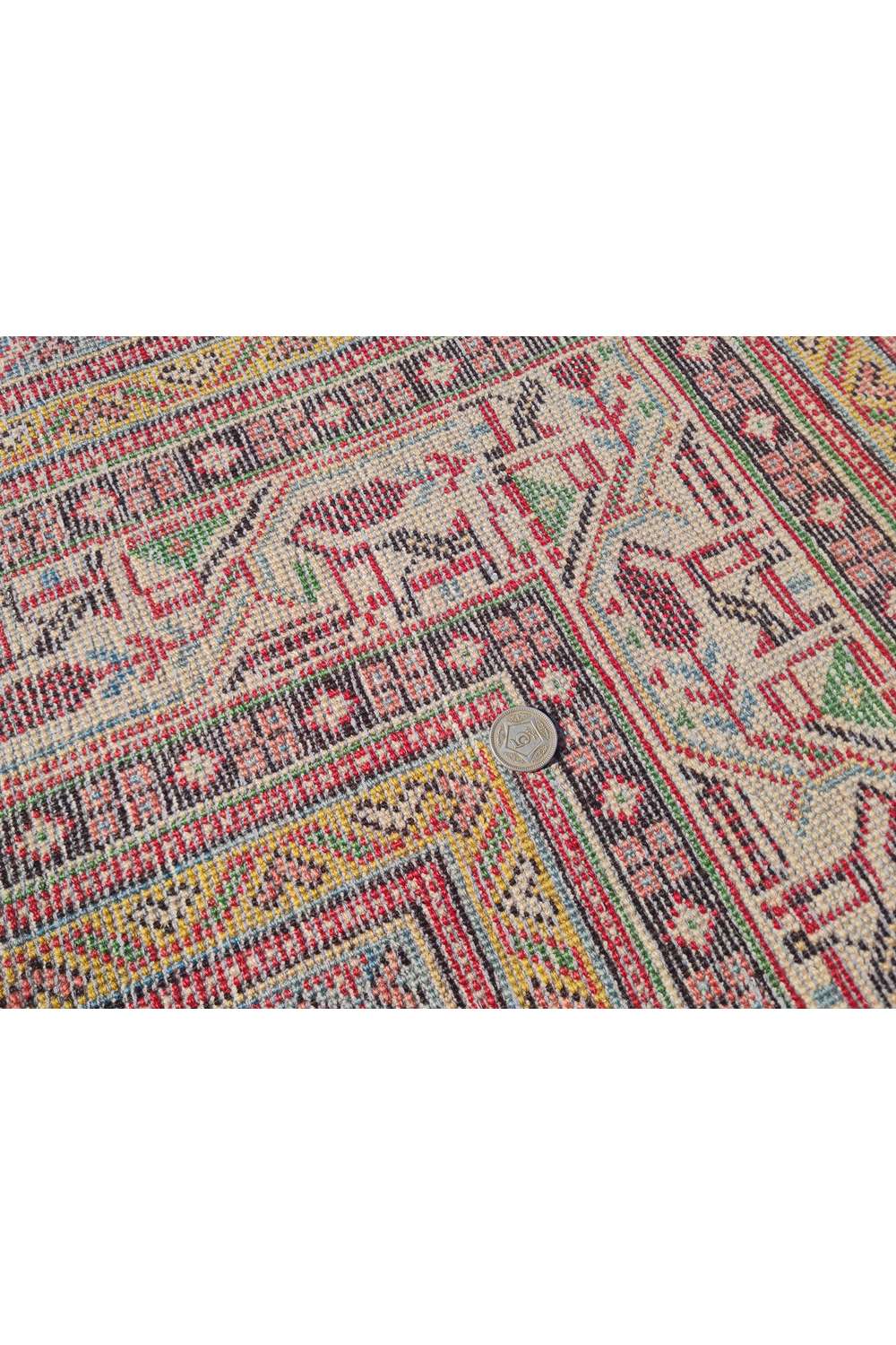 Amazing Hand Knotted Vintage Badam Gul Wool Area Rug 13 x 10 Ft