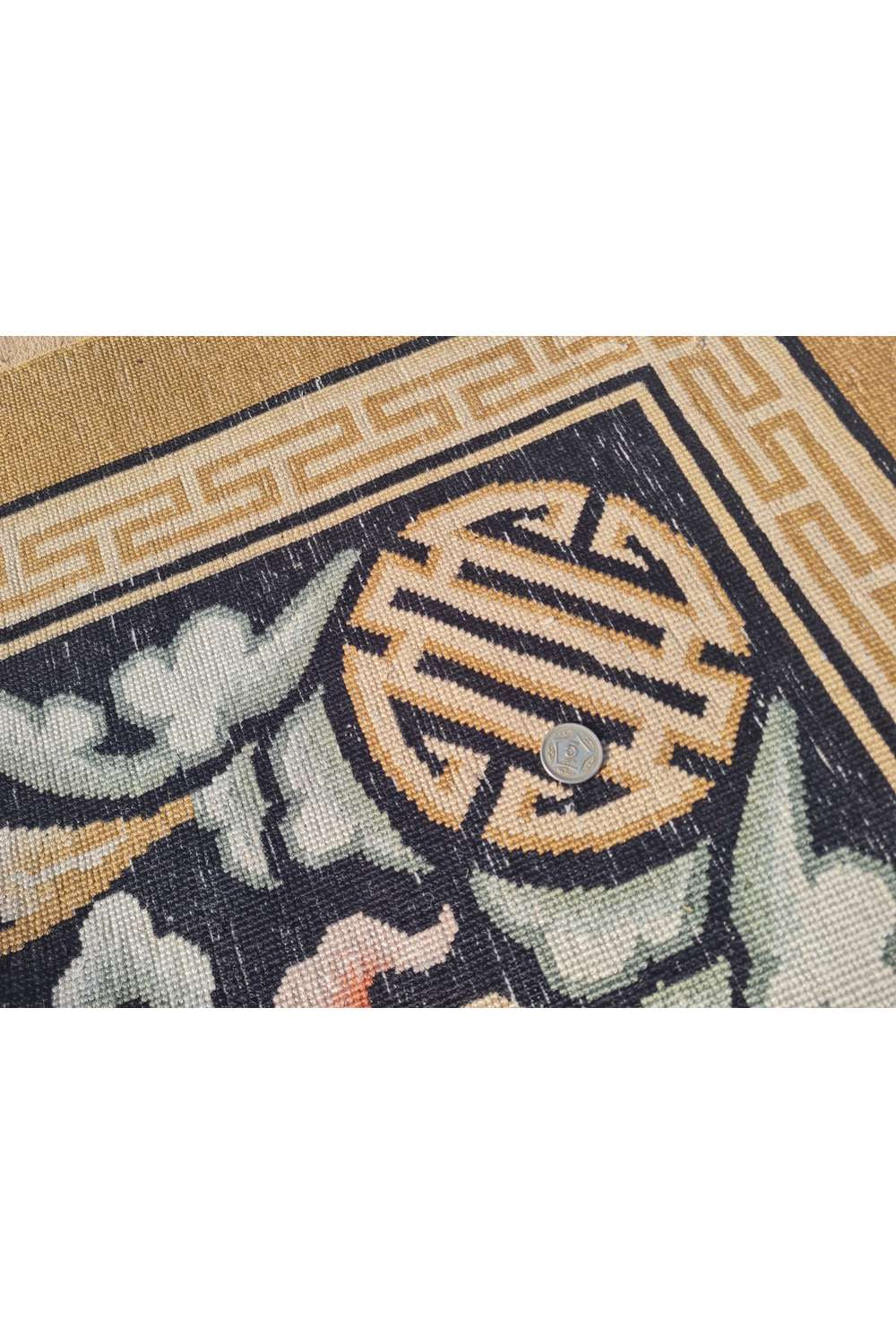 Amazing Hand Knotted Antique Sino Tibet Silk Area Rug 10.8 x 7.8 Ft