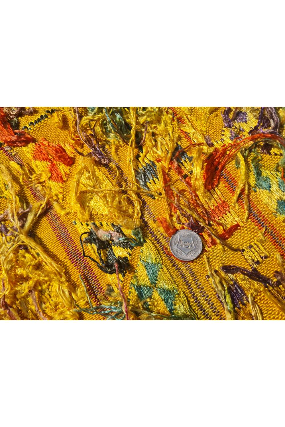 Rare Hand Knotted Vintage Morocco Sumouk Kilim Silk Area Rug 4.9 x 2.11 Ft