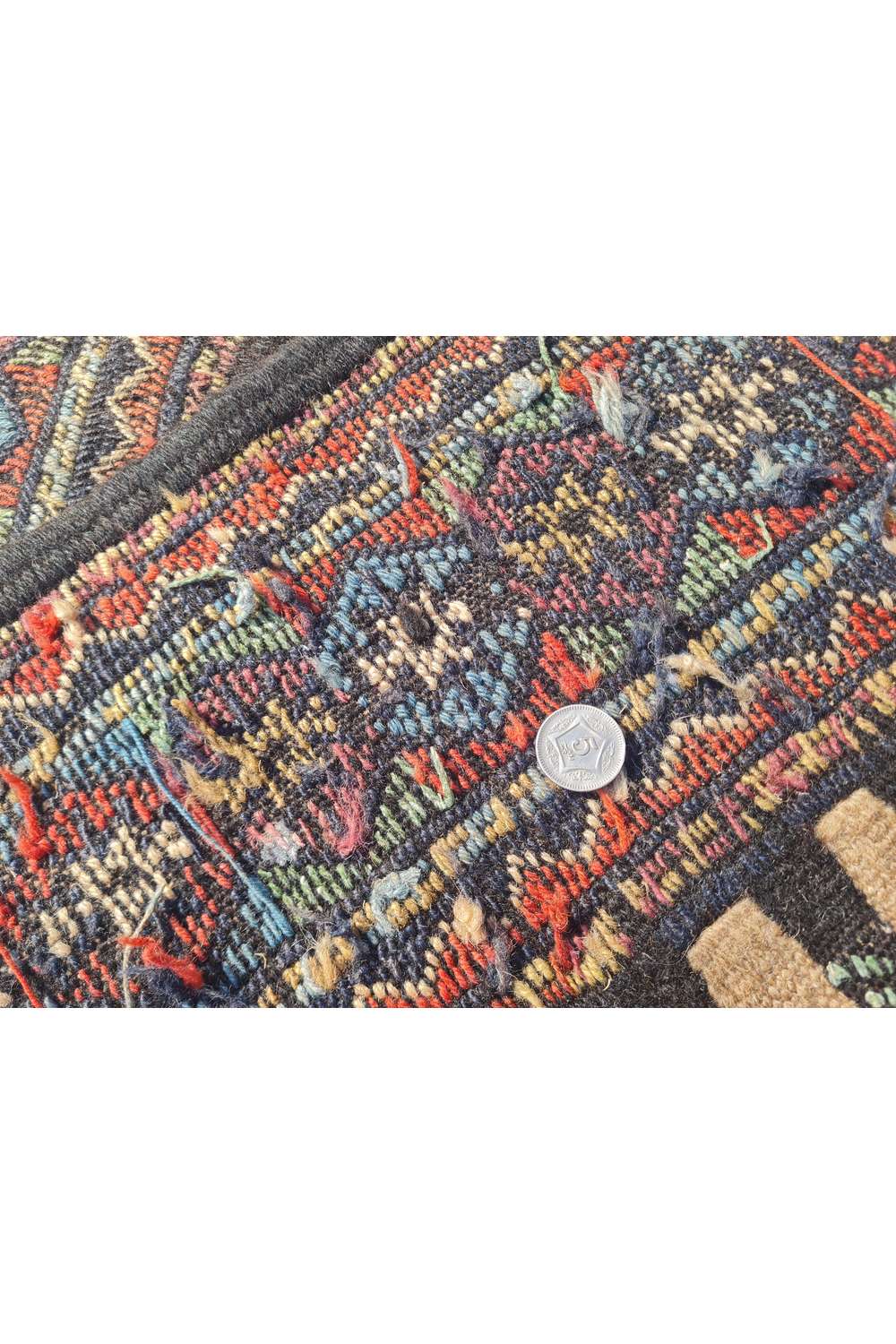Hand Knotted Vintage Flat Weave Jajim Pictorial Kilim Wool Area Rug 5.4 x 3.3 Ft