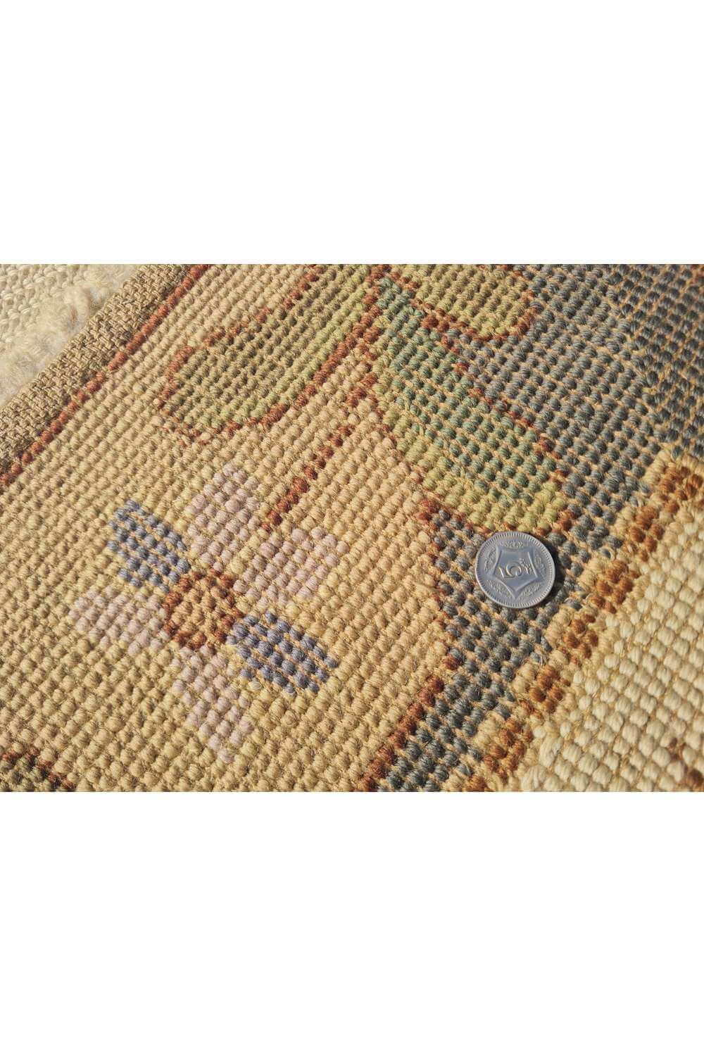 Hand Knotted Vintage Flat Weave France Kilim Kilim Wool Area Rug 7.4 x 5.2 Ft