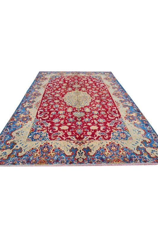 Amazing Hand Knotted Antique Qashoun Wool Area Rug 11.1 x 8.2 Ft