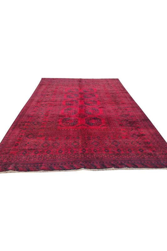 Amazing Hand Knotted Antique Afghan Turkmen Felpah Wool Area Rug 10.5 x 8.0 Ft