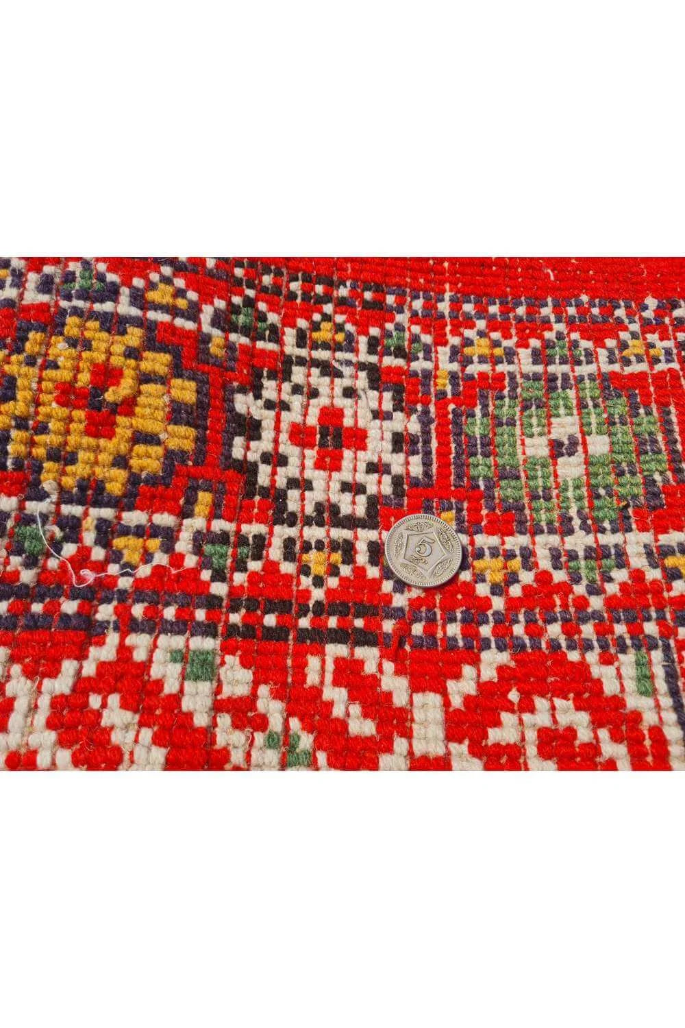 Amazing Hand Knotted Vintage Morocco Wool Area Rug 11.8 x 9.7 Ft