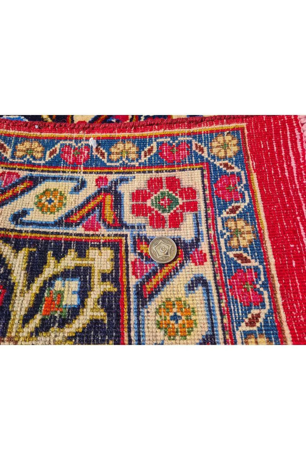Amazing Hand Knotted Vintage Mashad Wool Area Rug 10.0 x 9.5 Ft