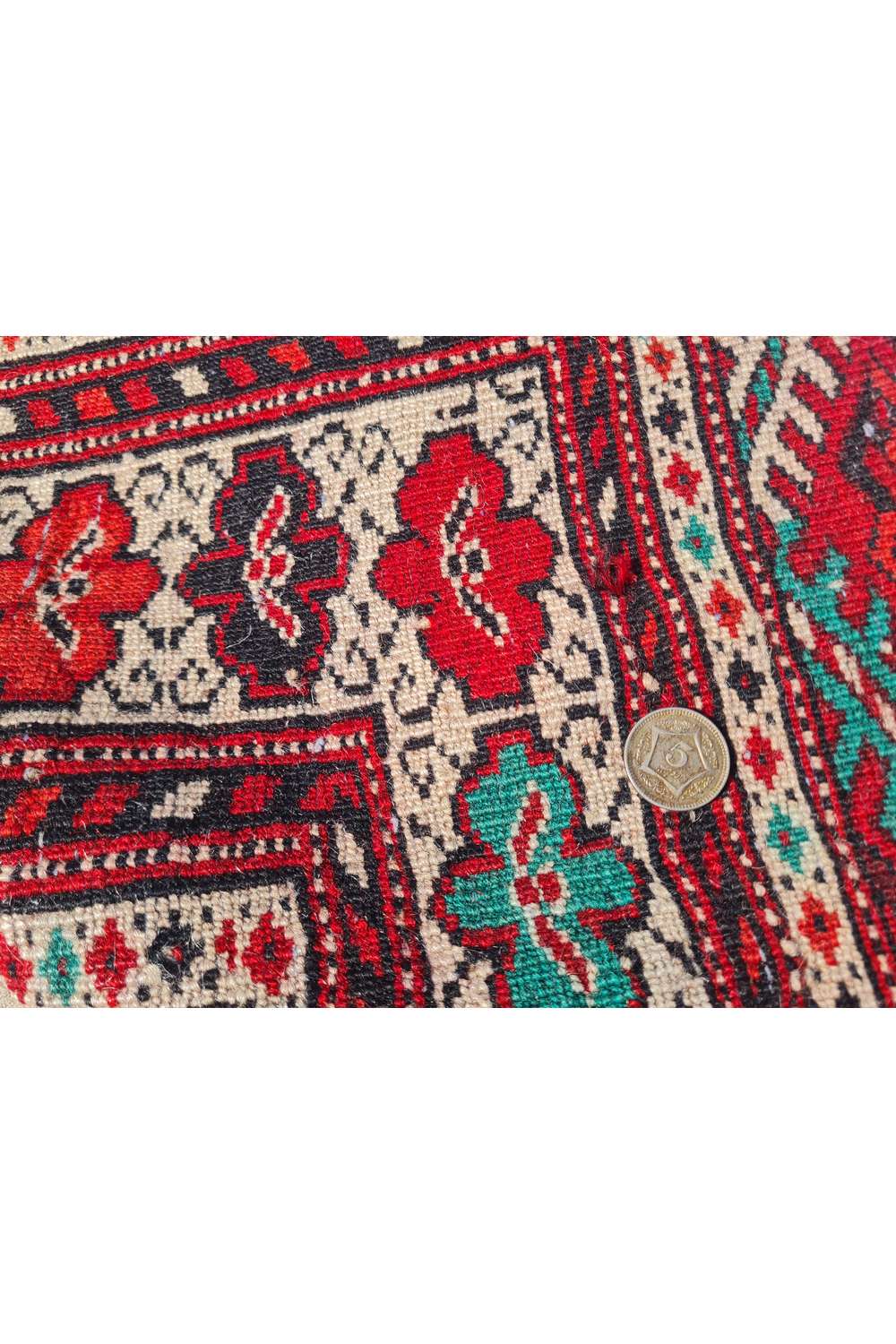 Amazing Hand Knotted Vintage Afghan Turkmen Sara Wool Area Rug 5.5 x 4.1 Ft