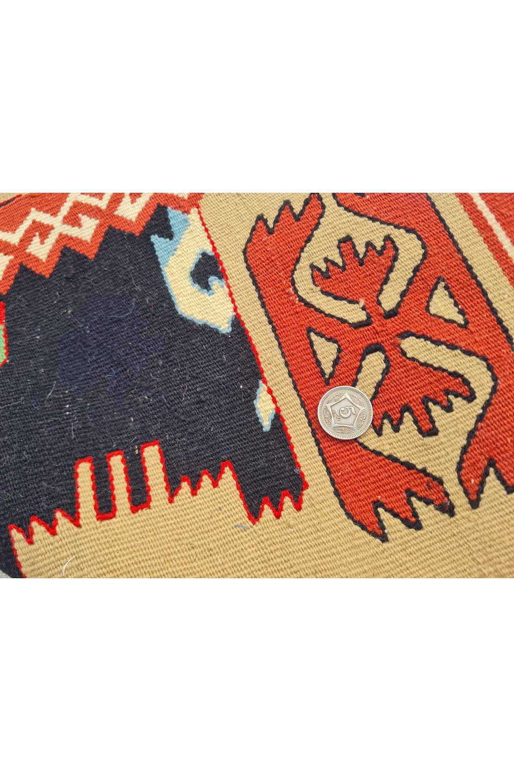 Hand Knotted Vintage Flat Weave Turkish Kilim Kilim Wool Area Rug 5.1 x 3.2 Ft