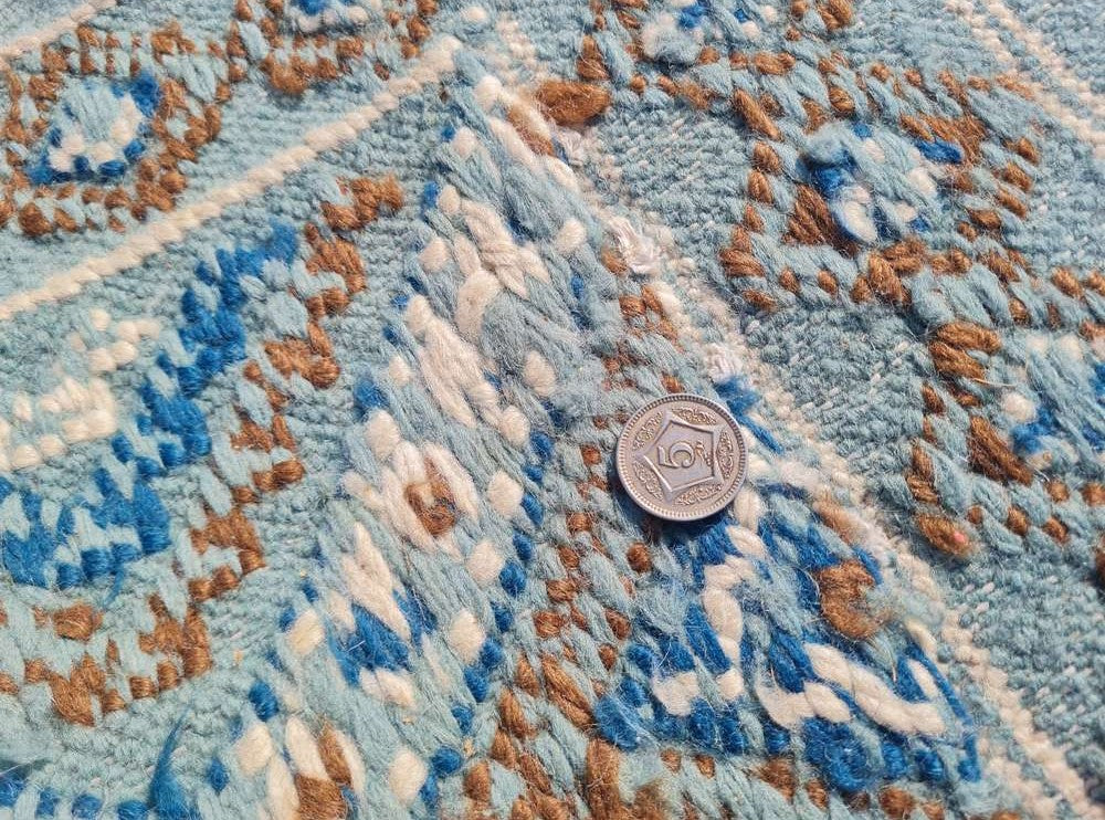 Hand Knotted Vintage Flat Weave Morocco Kilim Kilim Wool Area Rug 6.4 x 3.3 Ft