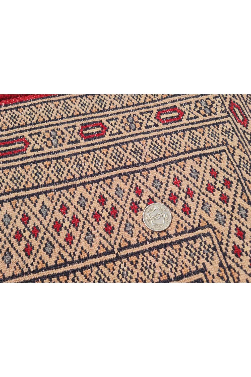 Amazing Hand Knotted Vintage Pakistani Bokhara Jhaldar Wool Area Rug 4.9 x 3.2 Ft