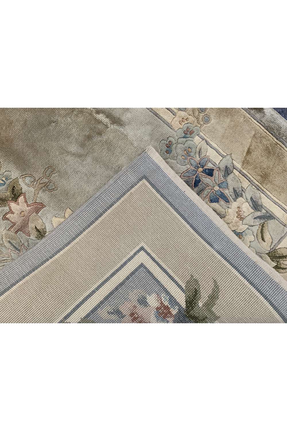 Amazing Hand Knotted Vintage Sino Silk Area Rug 4.6 x 2.3 Ft