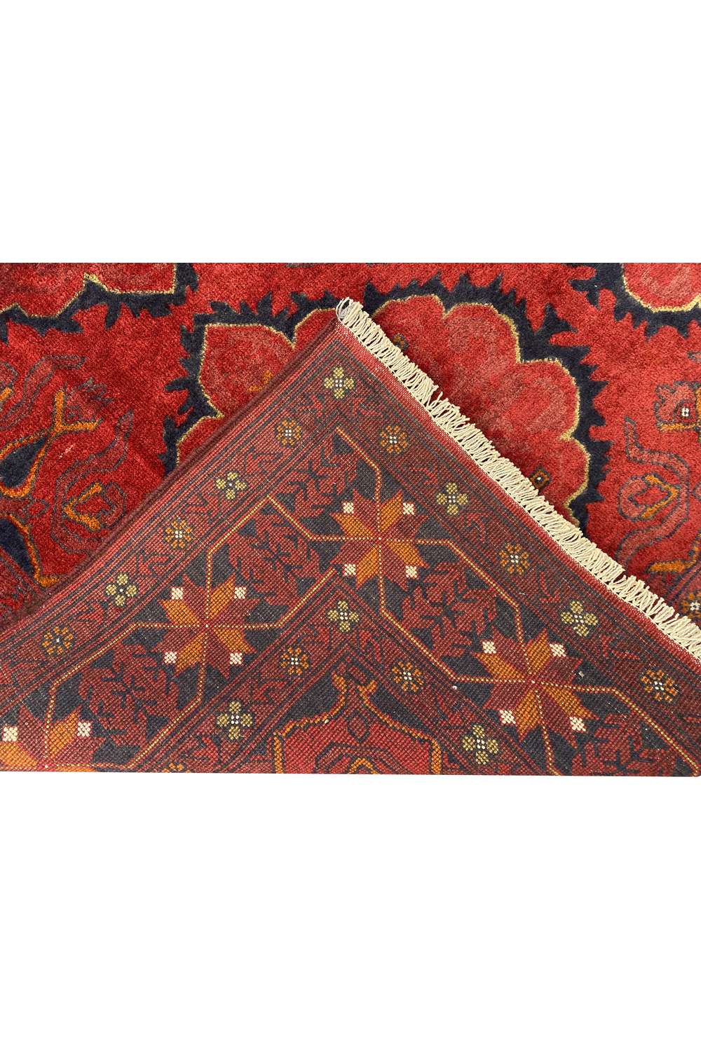 Amazing Hand Knotted Afghan Khal Muhammadi Wool Area Rug 9.1 x 6.2 Ft