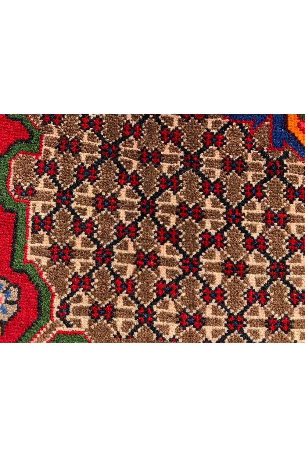Authentic Hand Knotted Vintage Bijour Wool Area Rug 5.1 x 3.4 Ft