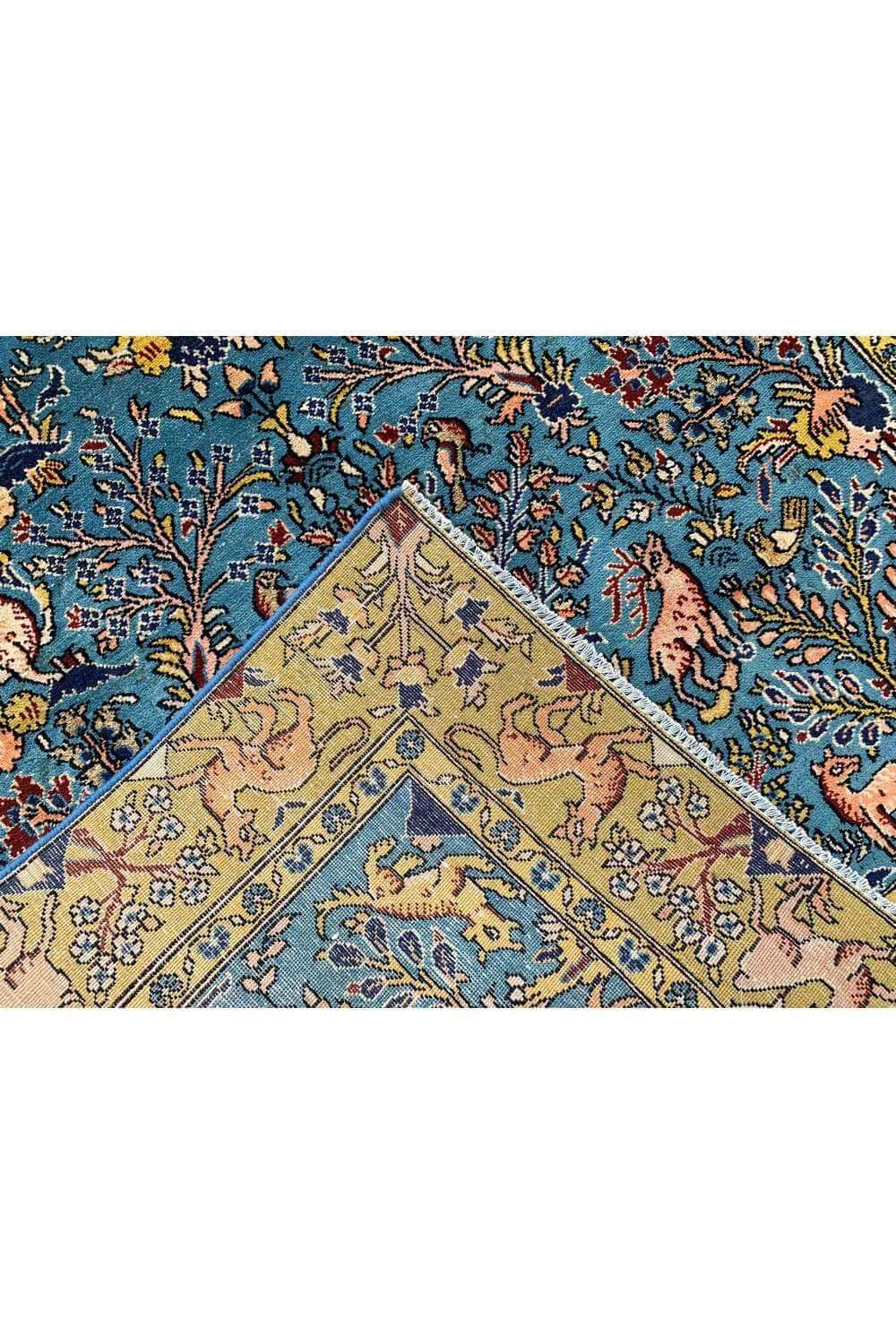 Amazing Hand Knotted Vintage Qashmour Tree Of Life Pictorial Wool Area Rug 6.4 x 3.11 Ft