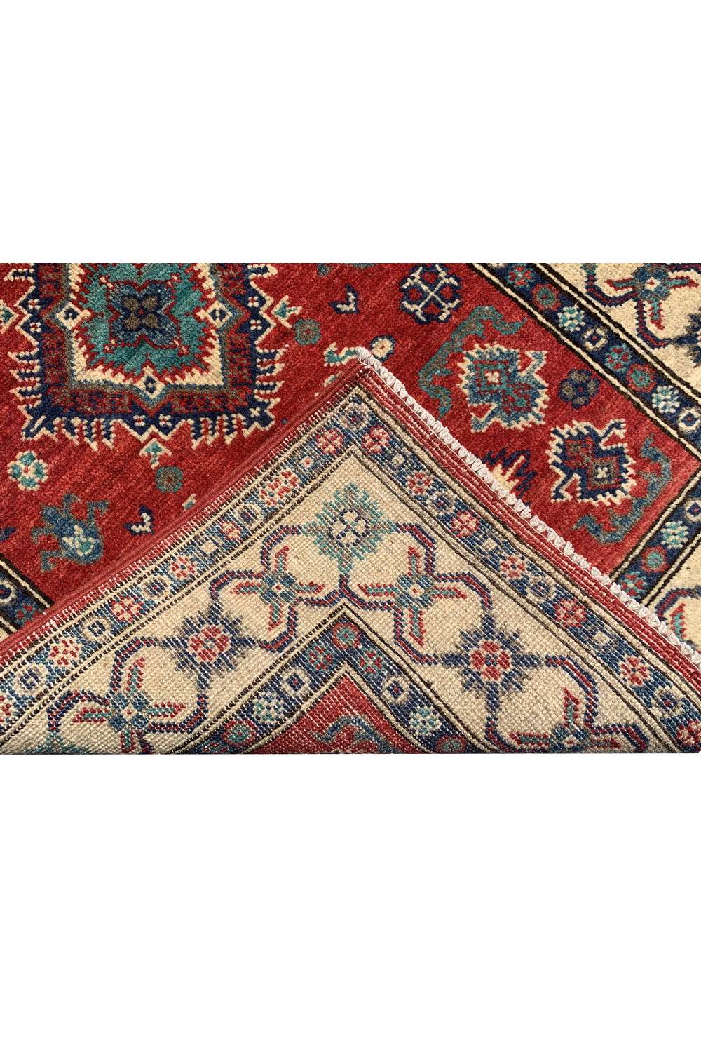 Amazing Hand Knotted Afghan Kazak Wool Area Rug 4.2 x 2.7 Ft
