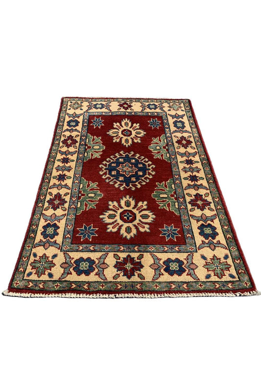 Amazing Hand Knotted Afghan Kazak Wool Area Rug 4.1 x 2.10 Ft
