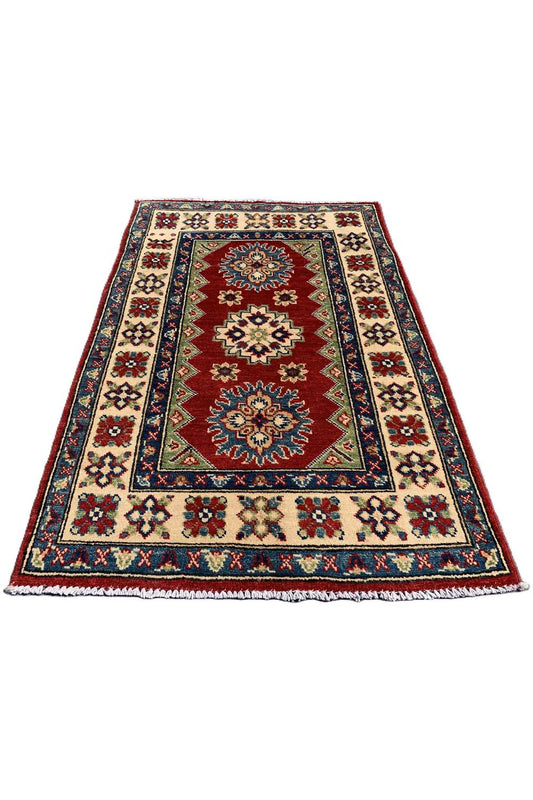 Amazing Hand Knotted Afghan Kazak Wool Area Rug 3.10 x 2.8 Ft