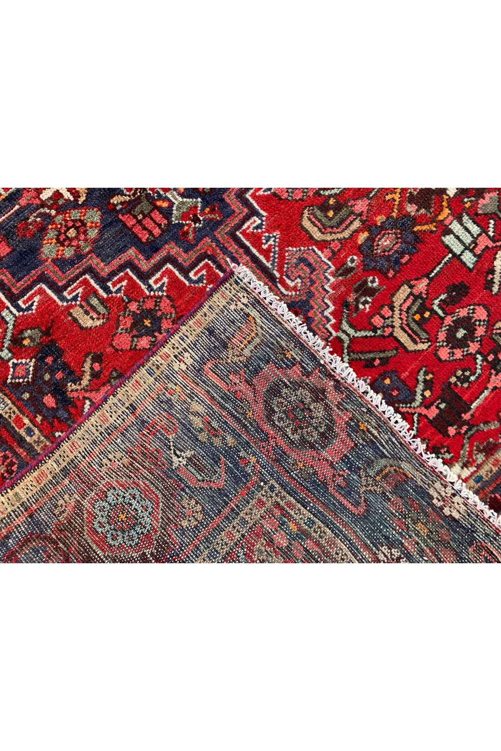 Amazing Hand Knotted Vintage Persian Hamadan Wool Area Rug 6.2 x 4.1 Ft