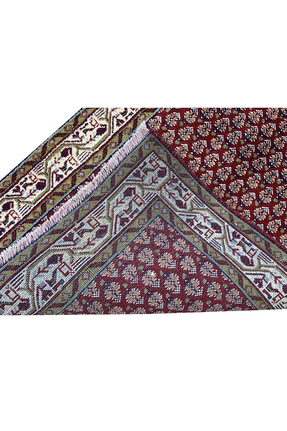 Hand Knotted Vintage Sultanabad Badam Gul Mir Wool Area Rug 4.4 x 2.3 Ft