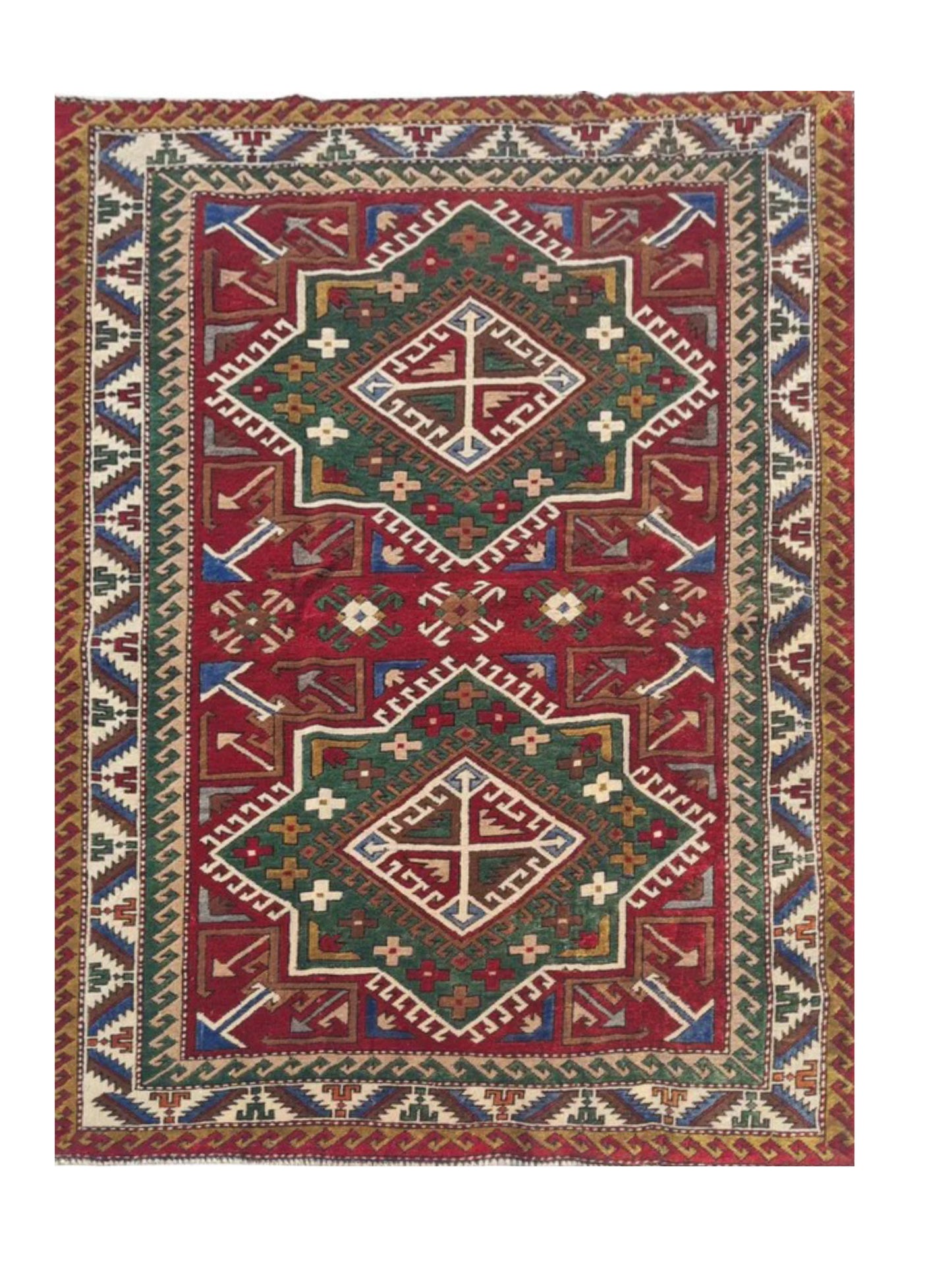 Amazing Hand Knotted Vintage Traditional Tribal Kurdi Wool Area Rug 6 x 4 Ft