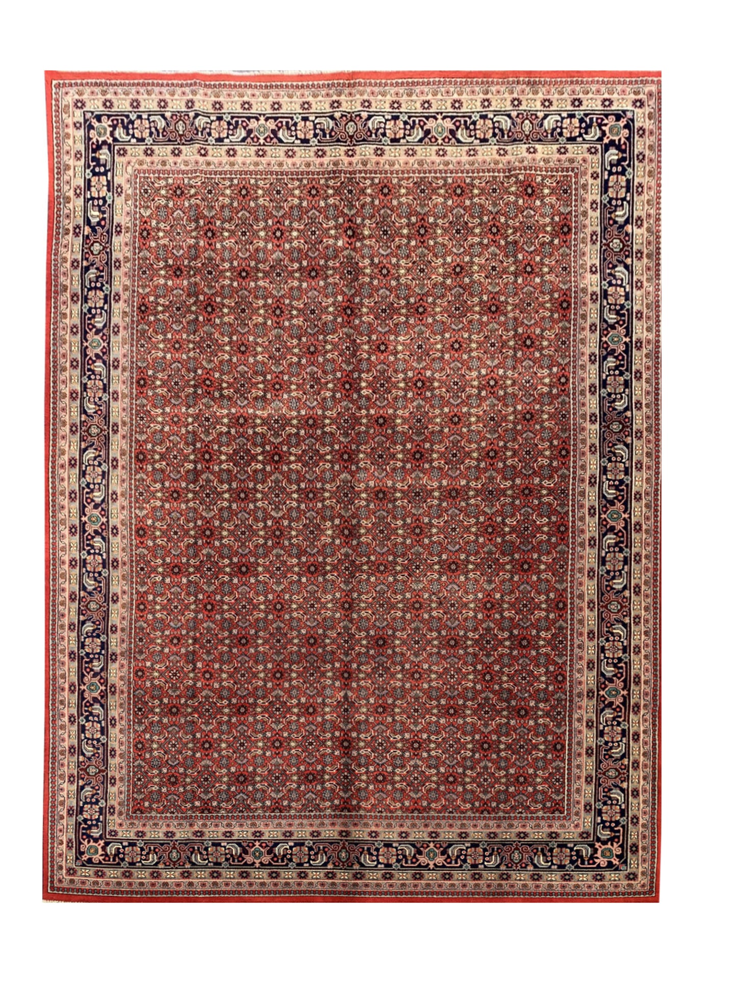 Authentic Hand Knotted Vintage Bijour Wool Area Rug 11.7 x 8.0 Ft