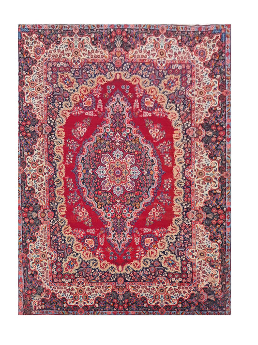 Amazing Hand Knotted Antique Yamoud Wool Area Rug 13.3 x 10.3 Ft
