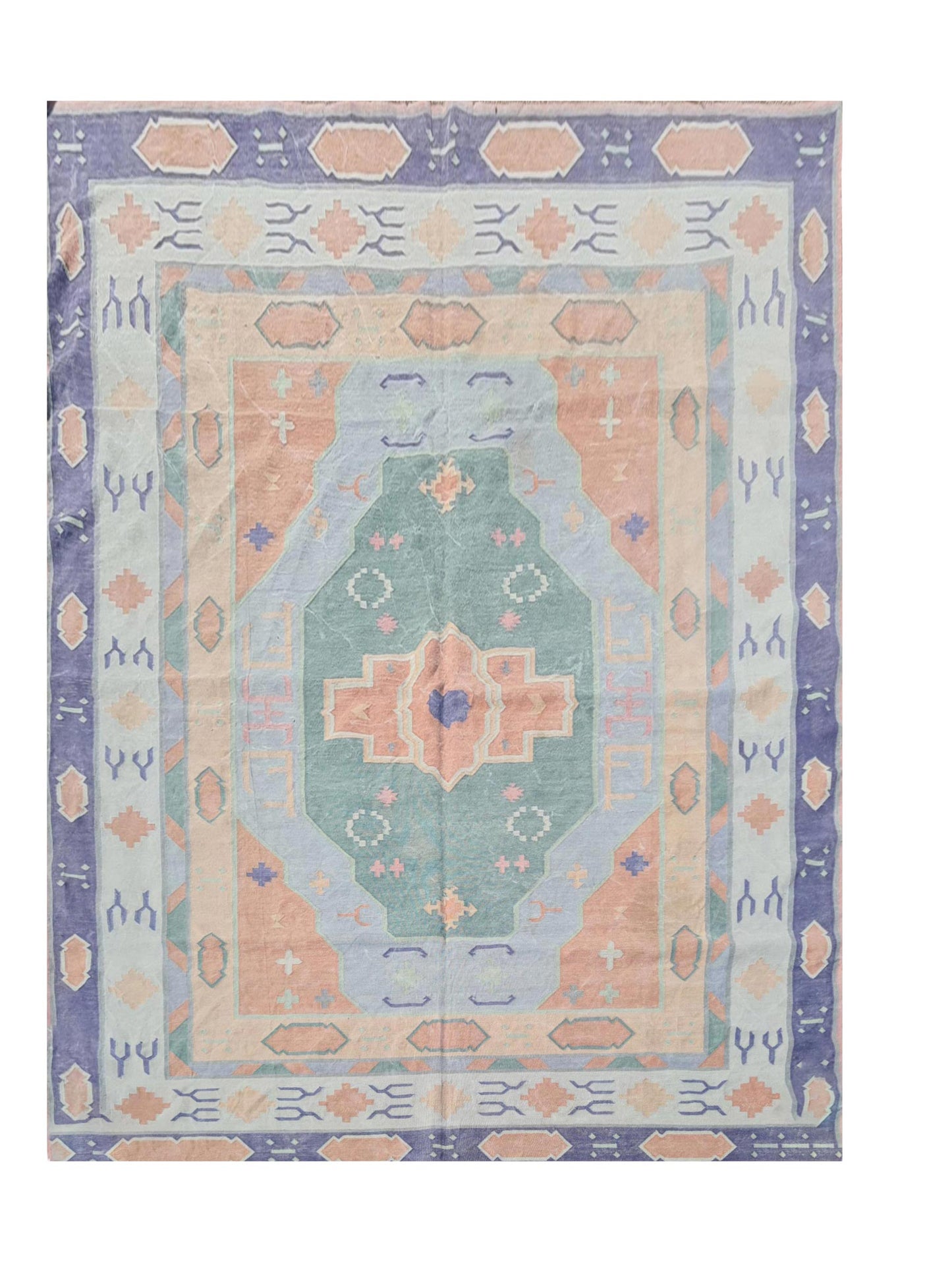 Amazing Hand Knotted Vintage Flat Weave Kilim Area Rug 8 x 6 Ft