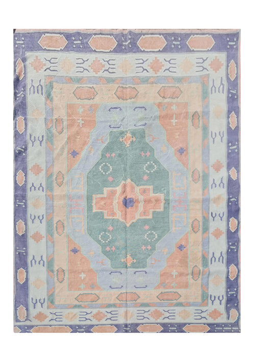 Amazing Hand Knotted Vintage Flat Weave Kilim Area Rug 8 x 6 Ft