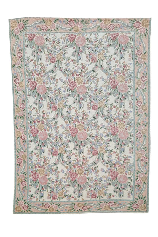 Hand Embroidered Needlework Vintage Kashmiri Textile Wall Hanging 8 x 5 Ft