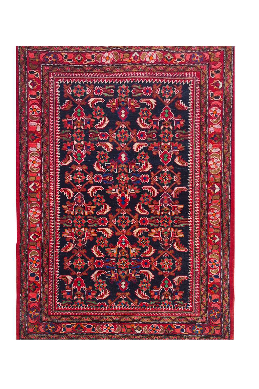 Amazing Hand Knotted Vintage Hamidoun Wool Area Rug 5.0 x 3.7 Ft