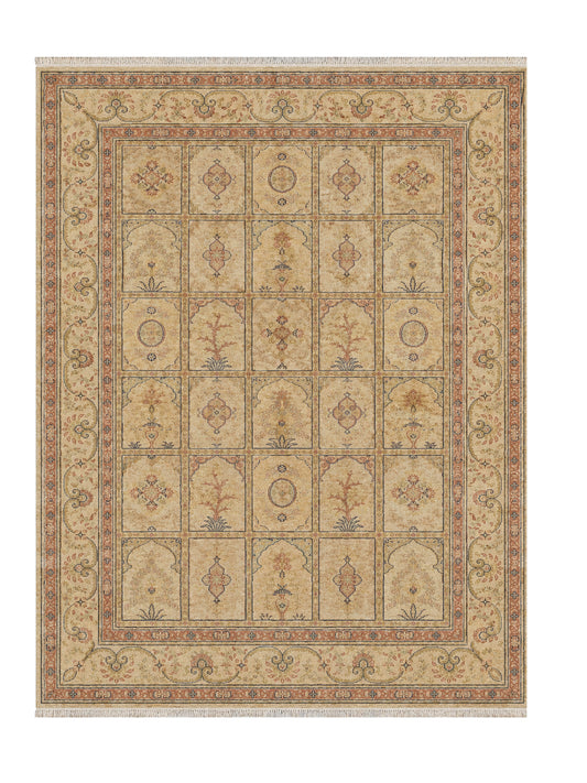 Amazing Hand Knotted Antique Turkish Qaisery Pictorial Silk Area Rug 6.7 x 4.7 Ft