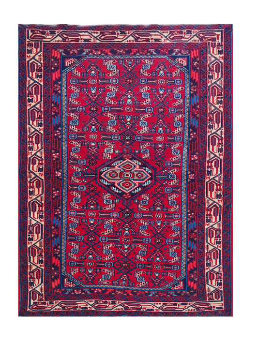 Amazing Hand Knotted Vintage Ceena Wool Area Rug 5.3 x 3.3 Ft