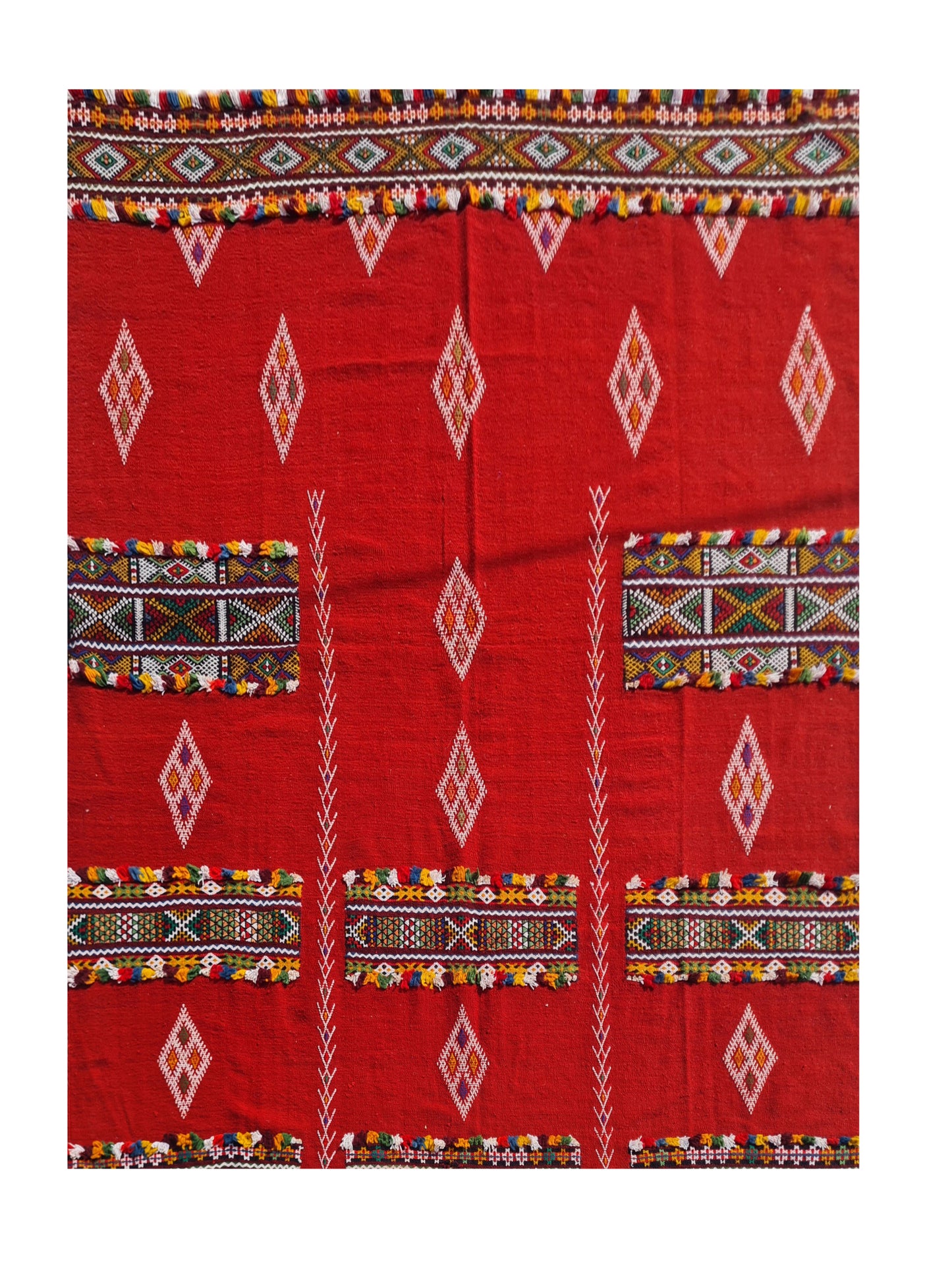 Hand Knotted Vintage Flat Weave Morocco Kilim Kilim Wool Area Rug 6.3 x 6.3 Ft