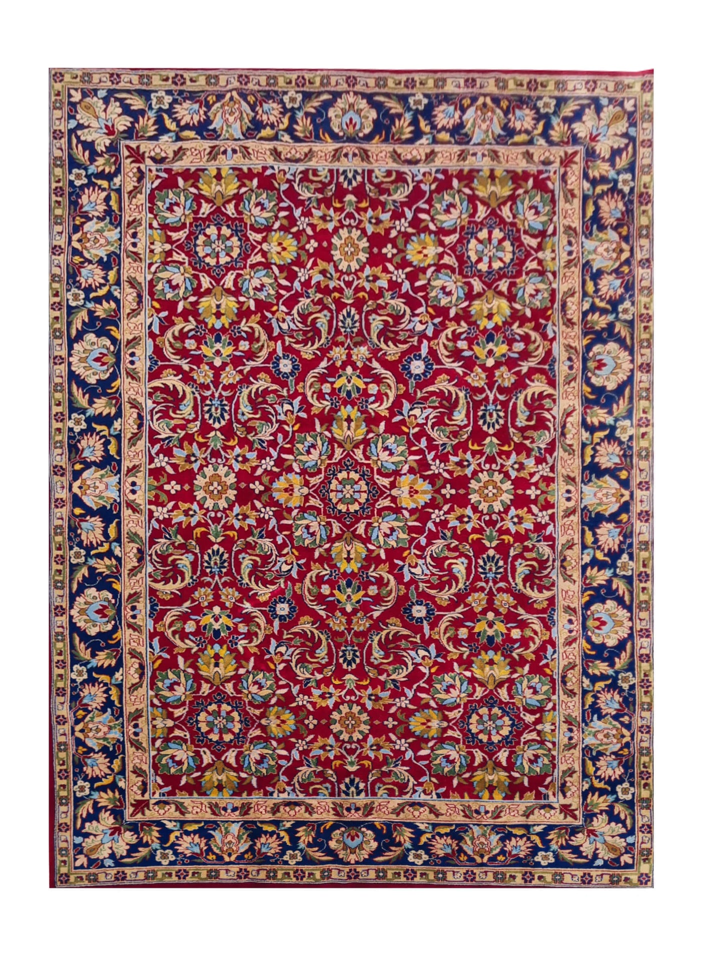 Amazing Hand Knotted Vintage Tabreez Wool Area Rug 11.3 x 8.3 Ft