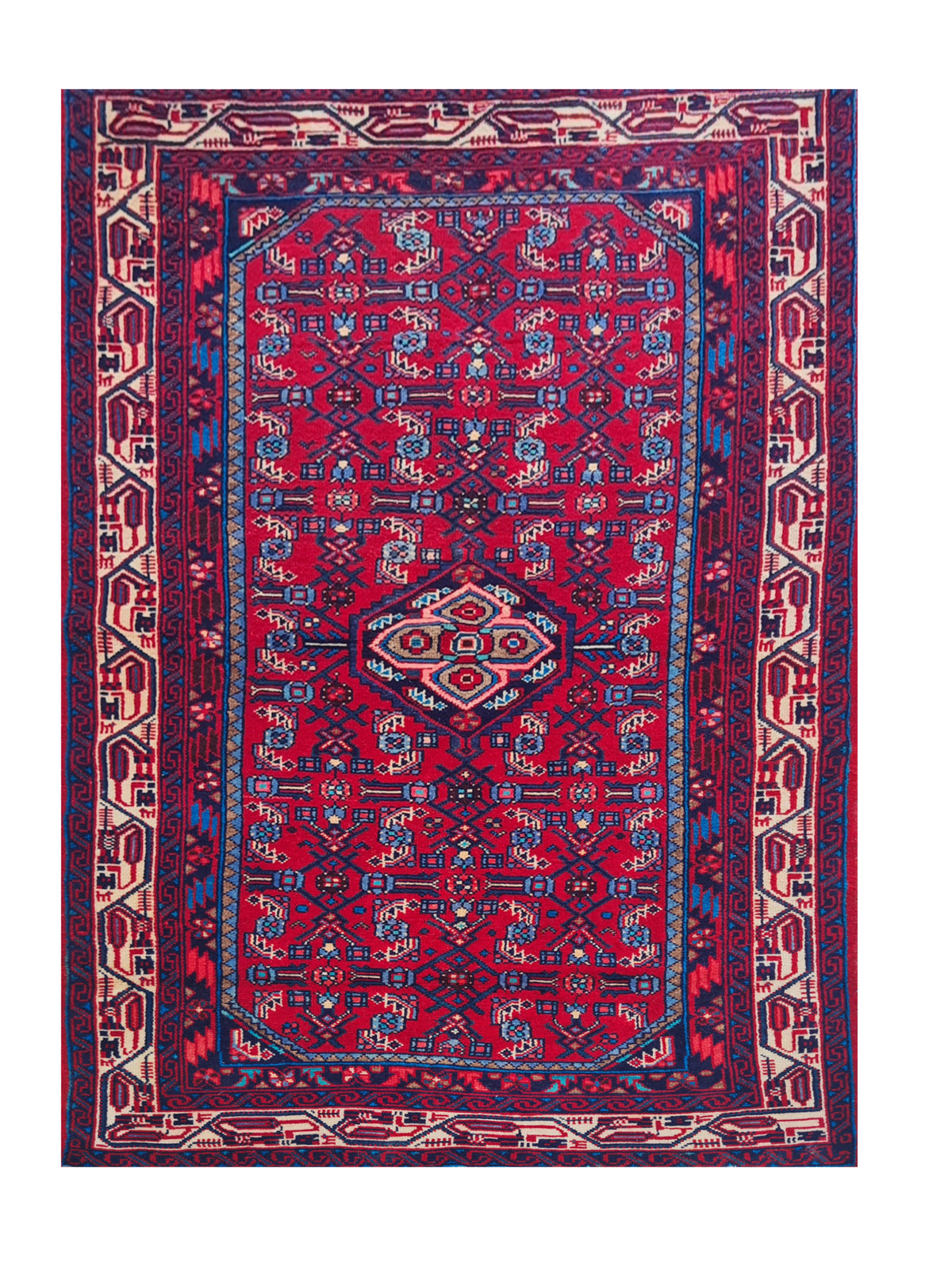Amazing Hand Knotted Vintage Persian Bijar Wool Area Rug 5.3 x 3.3 Ft