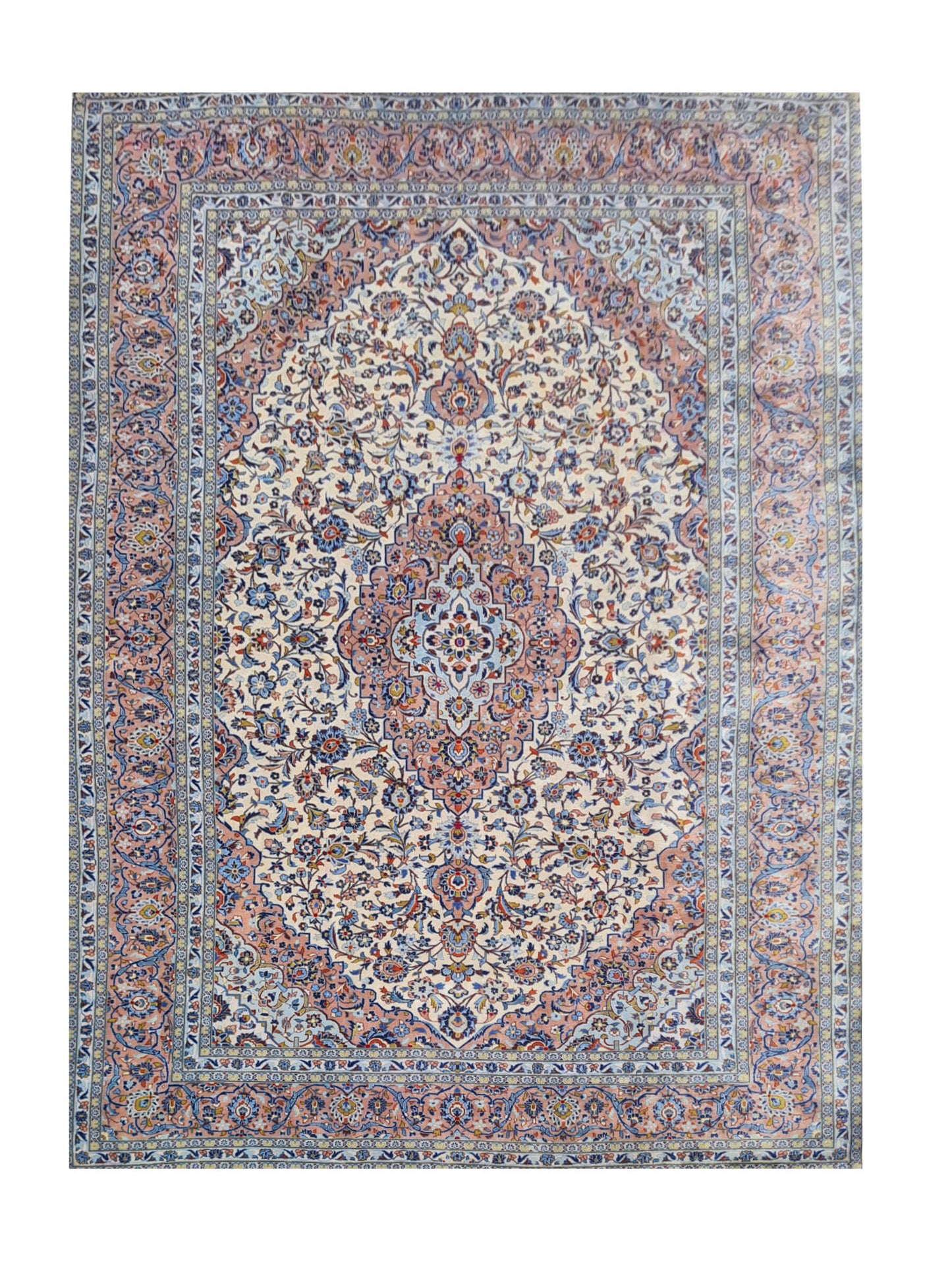 Amazing Hand Knotted Vintage Qashoun Wool Area Rug 12.5 x 8.1 Ft