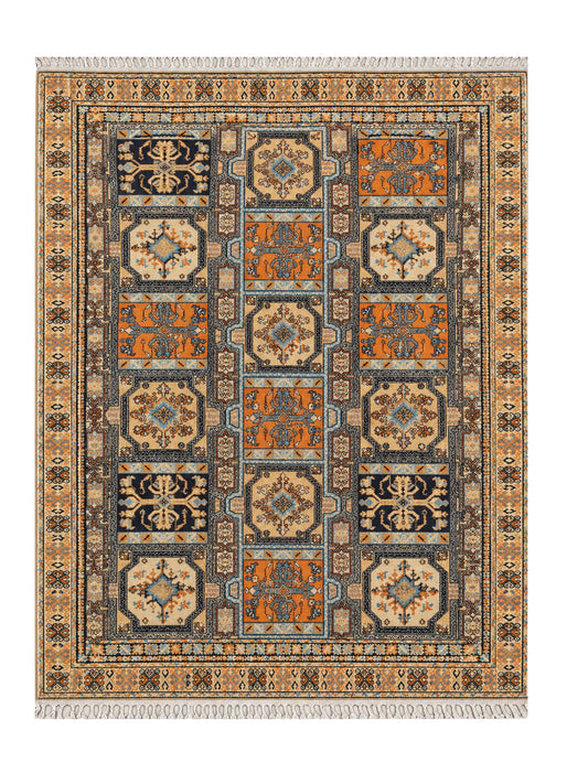 Amazing Hand Knotted Vintage Moroccan Wool Area Rug 7.2 x 4.11 Ft