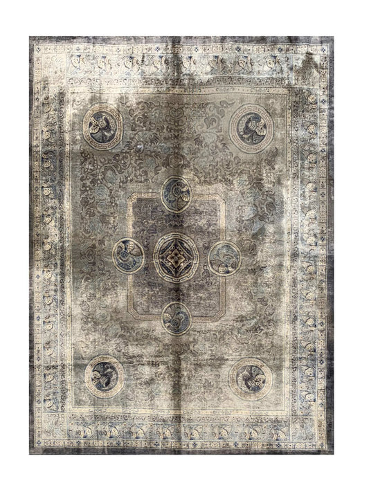 Amazing Hand Knotted Sino momlook Silk Area Rug 9.11 x 8.1 Ft