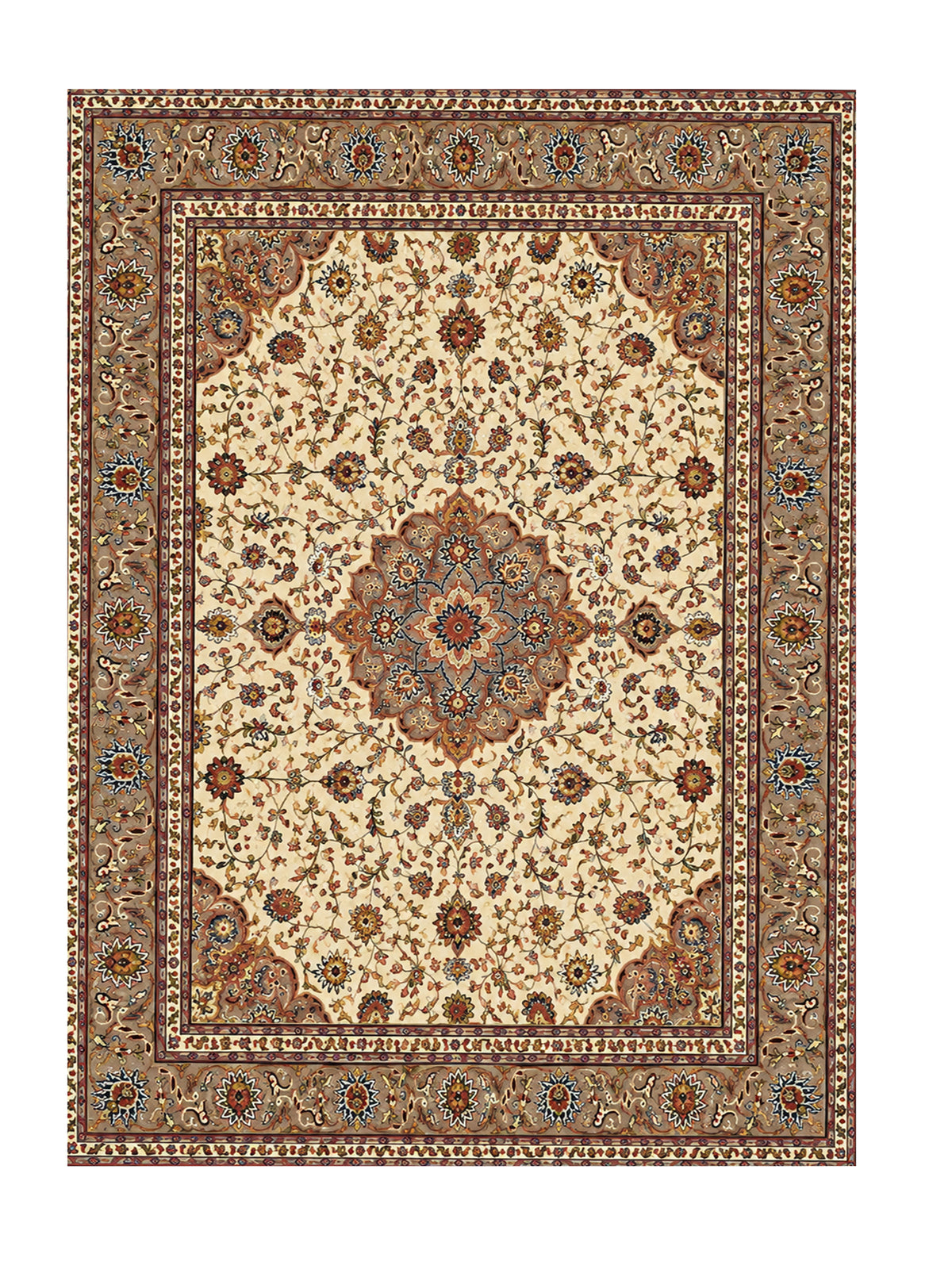 Amazing Hand Knotted Vintage Persian Tabriz Wool Area Rug 11.8 x 8.0 Ft