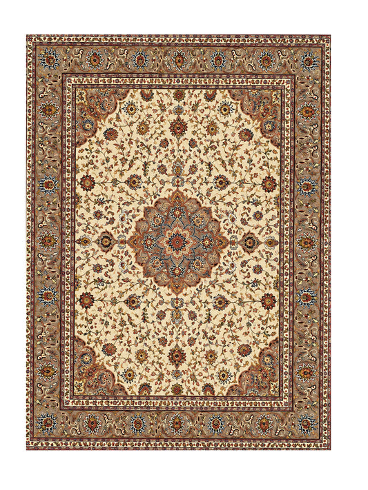 Amazing Hand Knotted Vintage Persian Tabriz Wool Area Rug 11.8 x 8.0 Ft