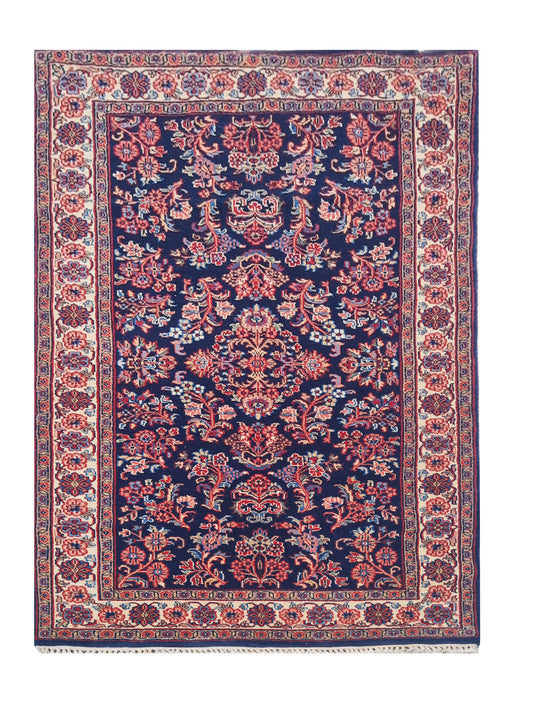 Amazing Hand Knotted Vintage Saroukh Wool Area Rug 5.3 x 2.11 Ft