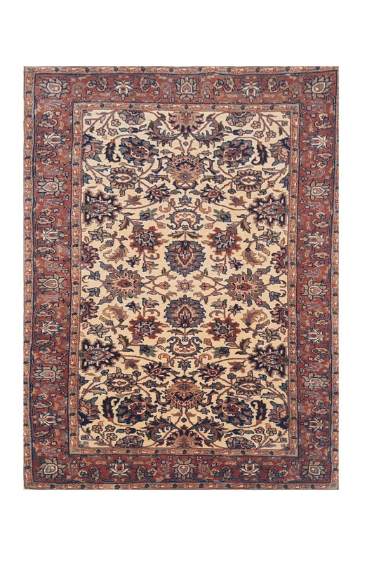 Amazing Hand Knotted Vintage Indo Wool Area Rug 5.4 x 3.0 Ft