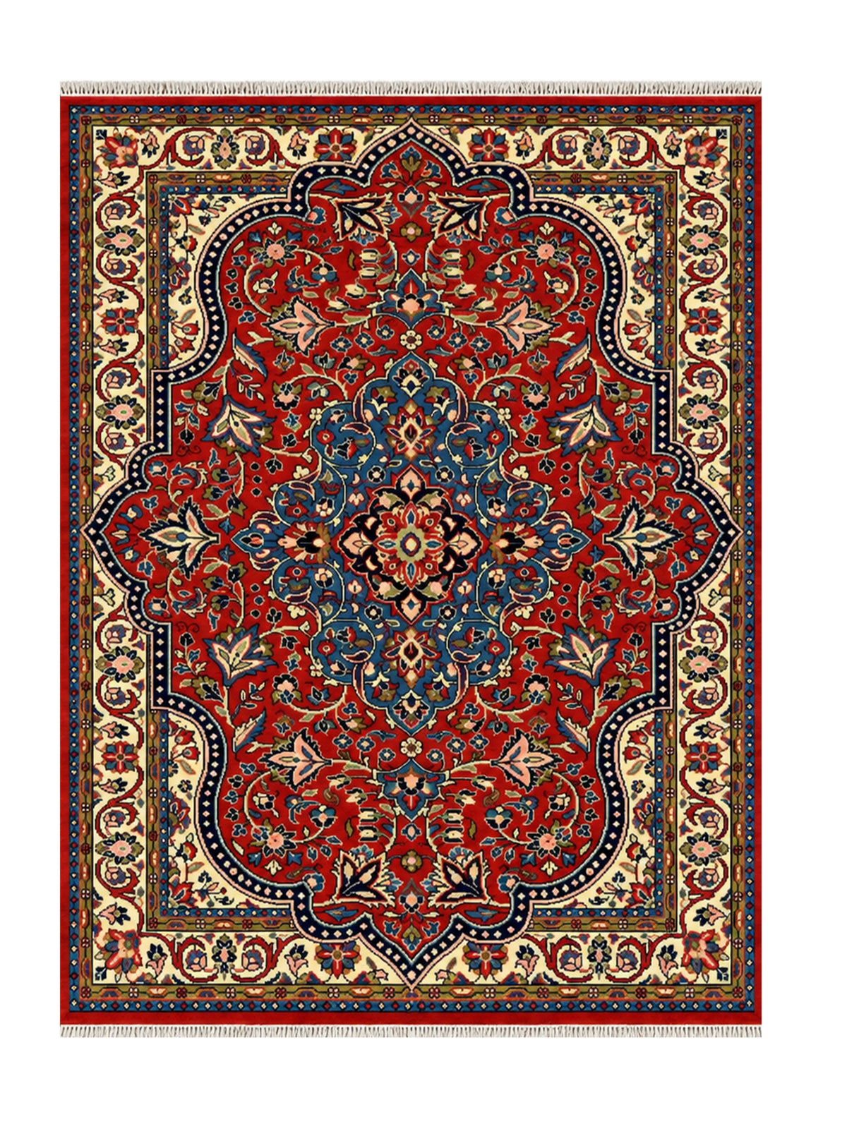 Amazing Hand Knotted Vintage Persian isfhaan Wool Area Rug 5.2 x 3.7 Ft