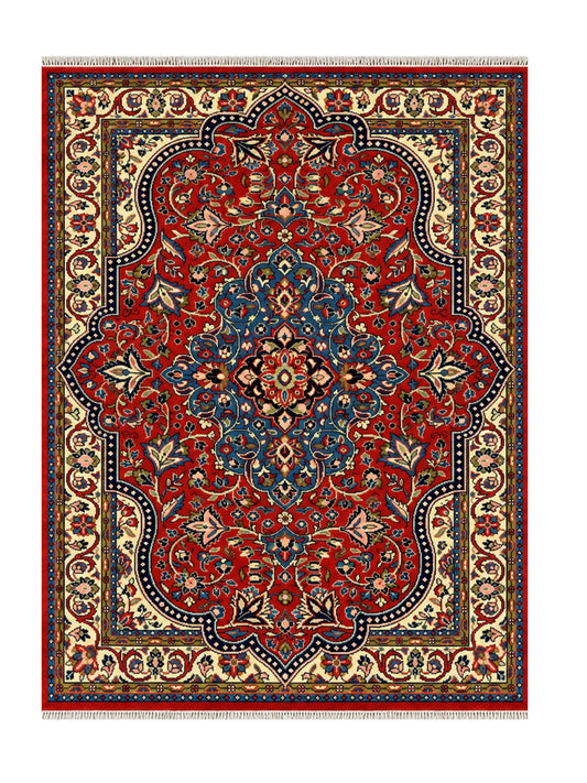 Amazing Hand Knotted Vintage Persian isfhaan Wool Area Rug 5.2 x 3.7 Ft