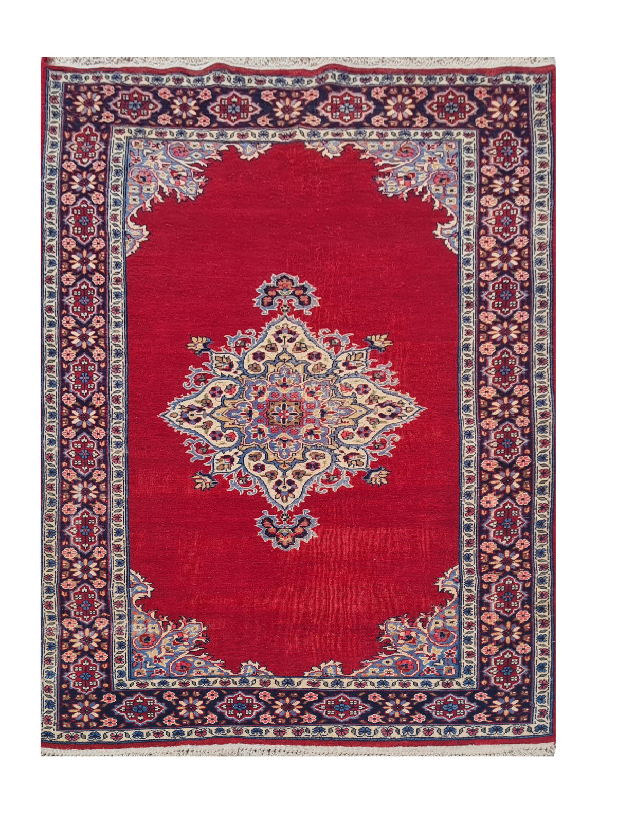 Amazing Hand Knotted Vintage Double knot Wool Area Rug 5.6 x 3.0 Ft