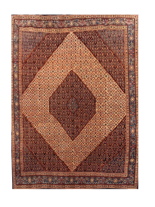 Amazing Hand Knotted Vintage  Bijour  Wool Area Rug 12.10 x 8.1 Ft