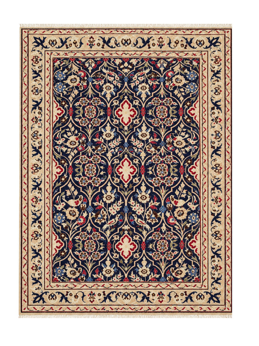 Amazing Hand Knotted Vintage Persian Nain Pictorial Wool Area Rug 6.2 x 2.11 Ft